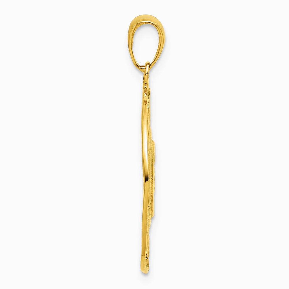 10K / 14K Yellow Gold Polished Sun with Moon & Star Charm - Product Photo
