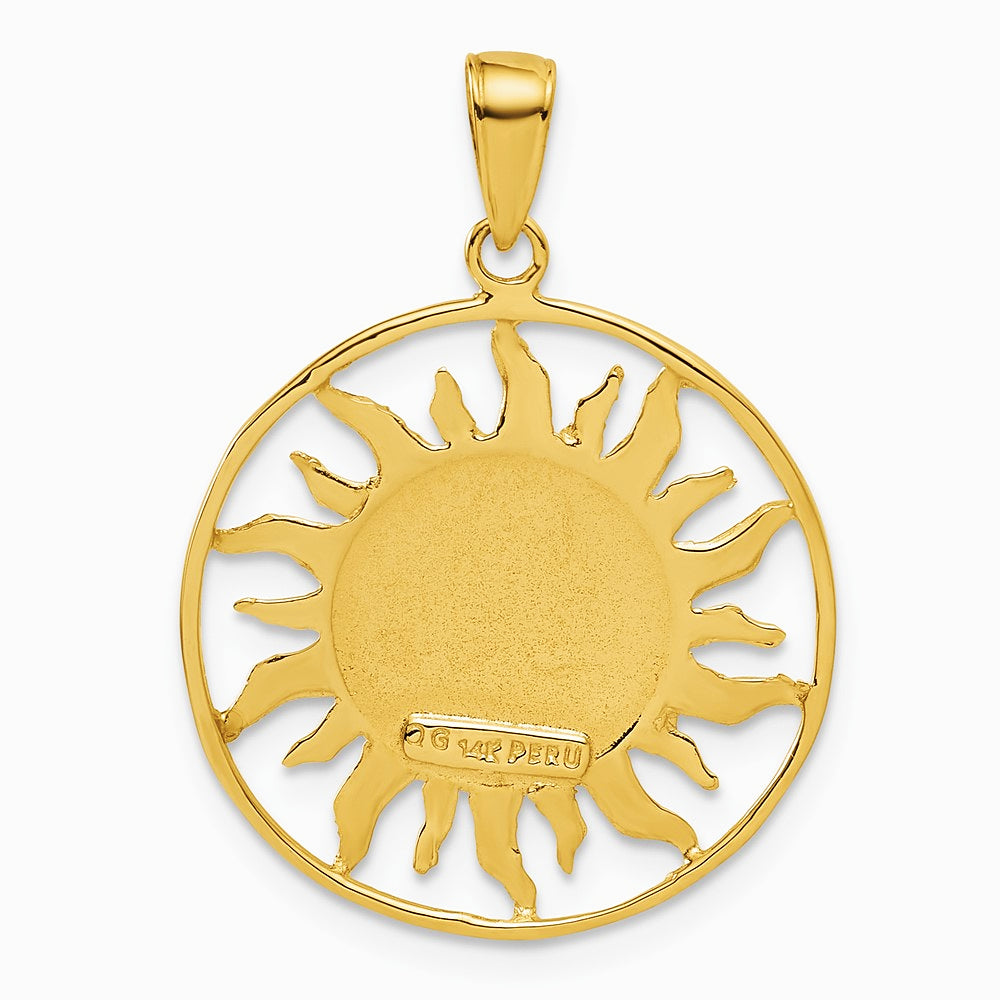 10K / 14K Yellow Gold Polished Sun with Moon & Star Charm - Product Photo