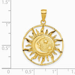 10K / 14K Yellow Gold Polished Sun with Moon & Star Charm - Product Photo