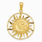 10K / 14K Yellow Gold Polished Sun with Moon & Star Charm - Product Photo