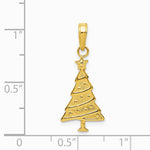 10K / 14K Yellow Gold Polished Christmas Tree Pendant - Product Photo