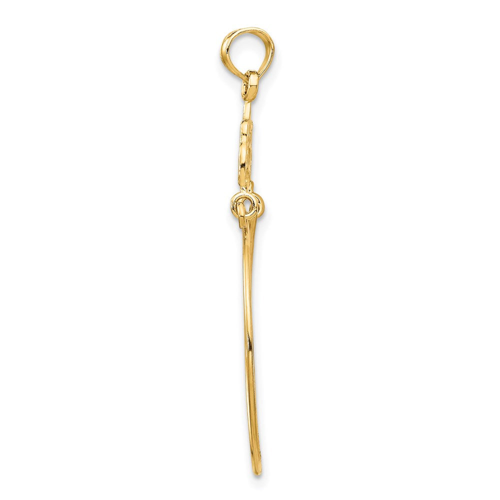 10K / 14K Yellow Gold Filigree Charm Holder - Product Photo