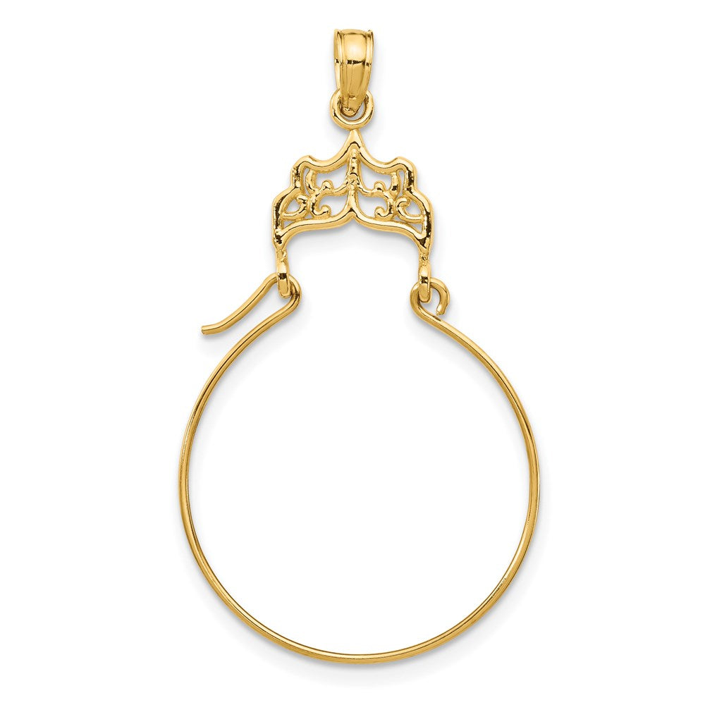 10K / 14K Yellow Gold Filigree Charm Holder - Product Photo