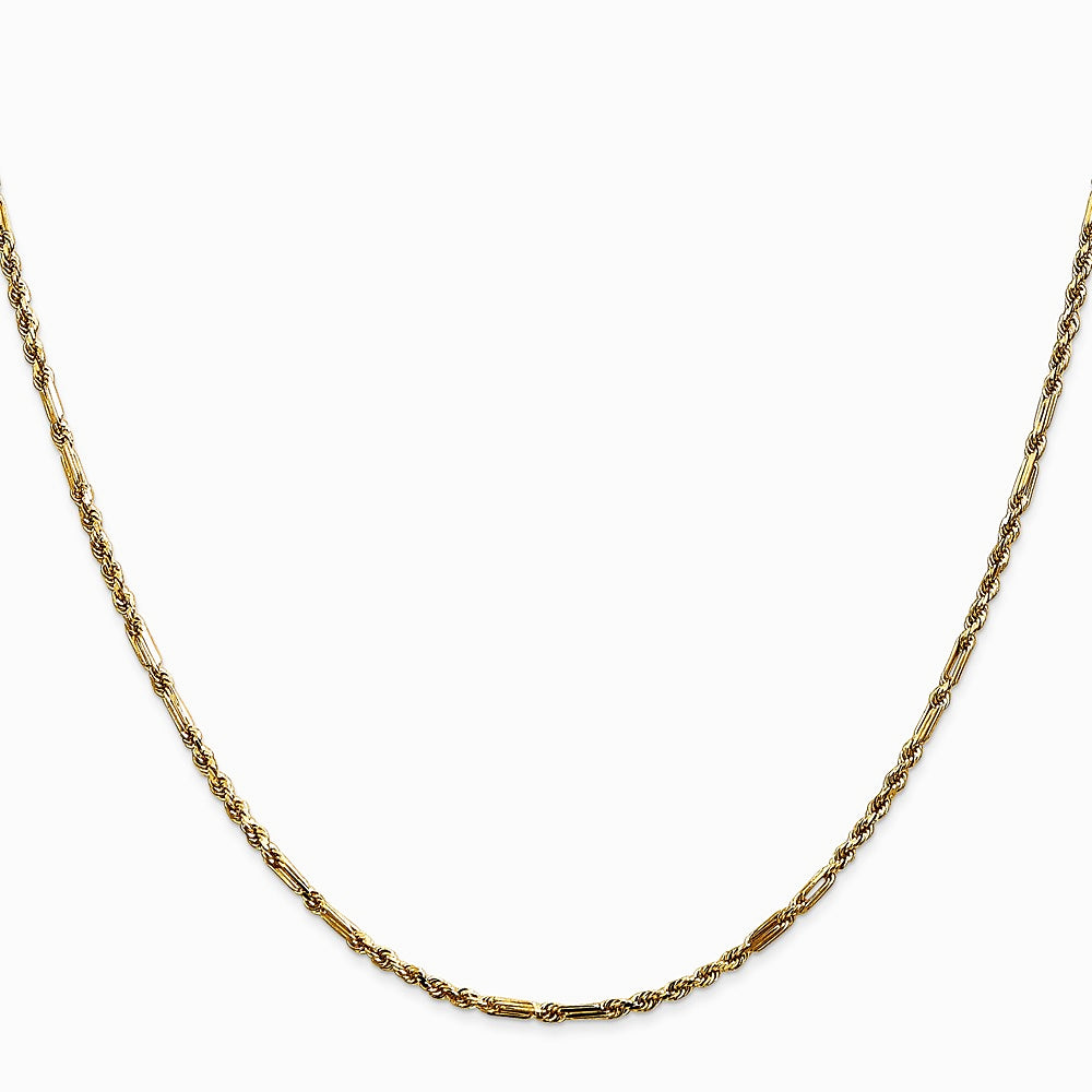 14K Yellow Gold 1.8mm Diamond-Cut Milano Rope Chain Necklace 16"-30" - Product Photo