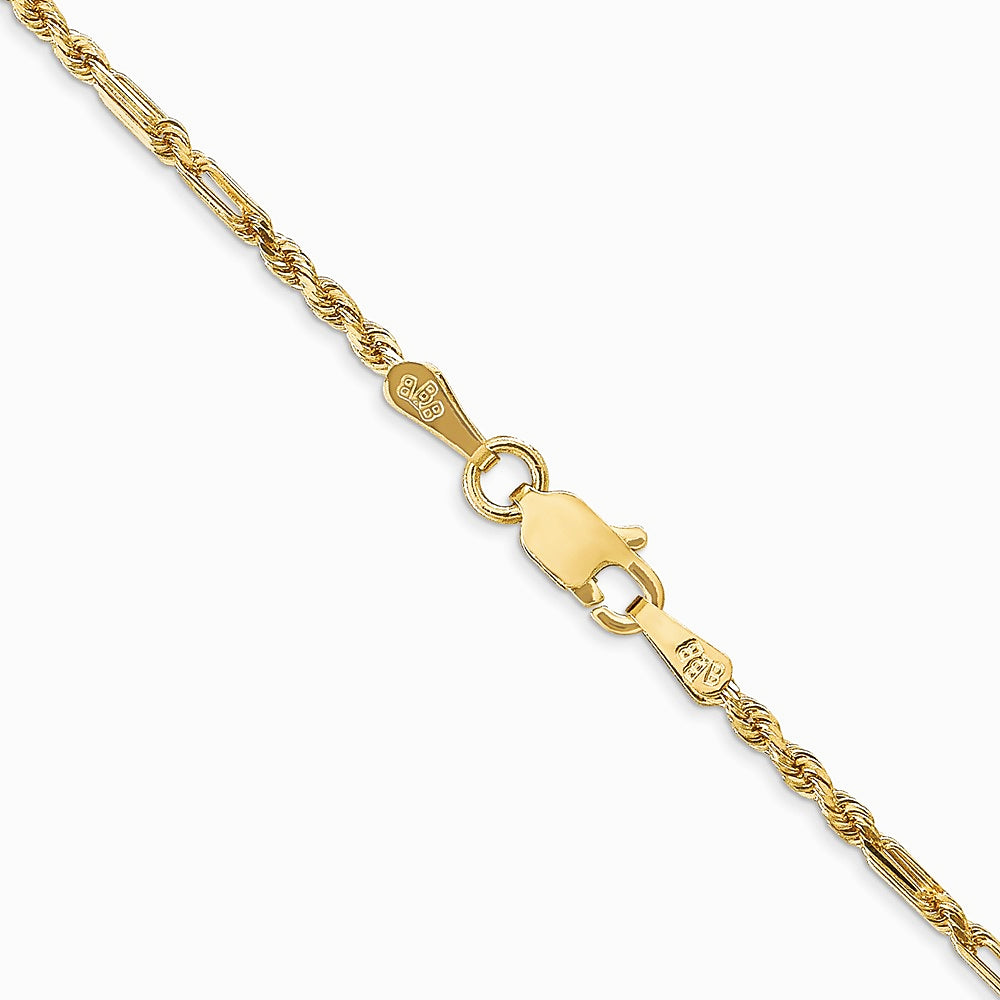 14K Yellow Gold 1.8mm Diamond-Cut Milano Rope Chain Necklace 16"-30" - Product Photo
