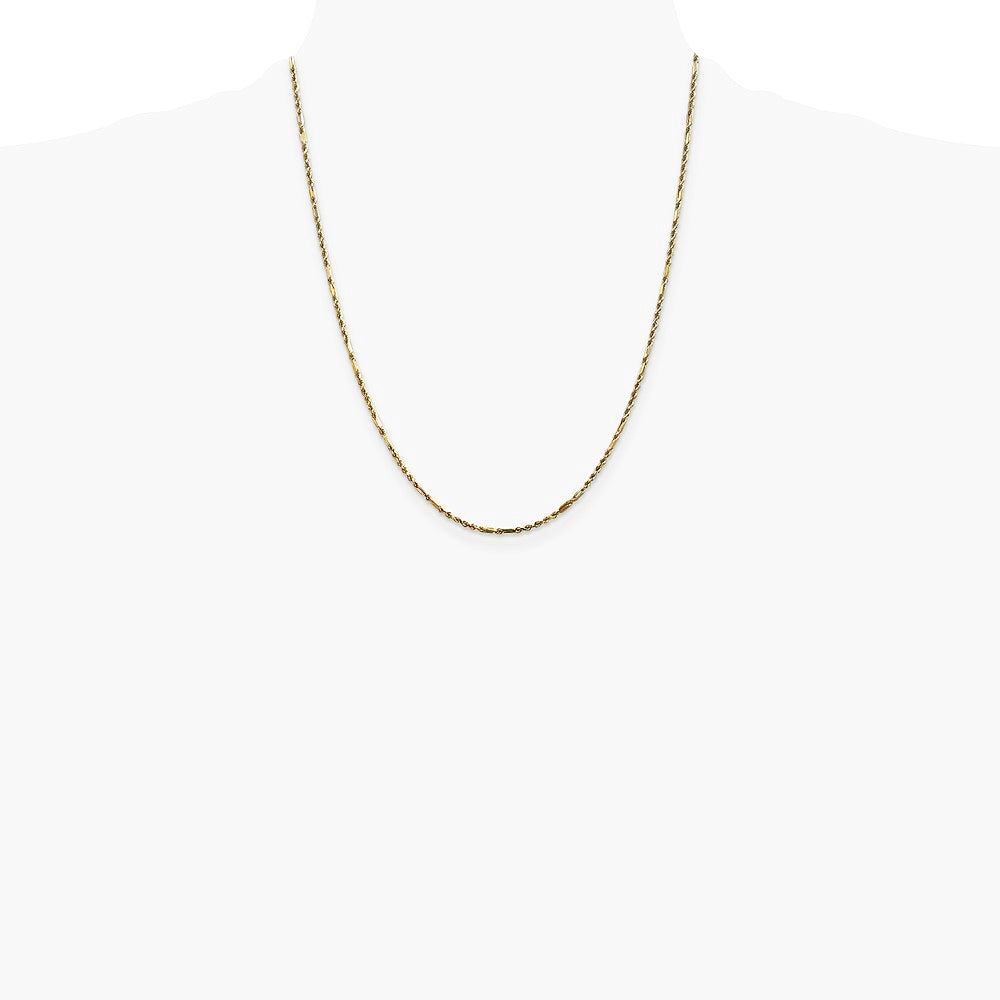 14K Yellow Gold 1.8mm Diamond-Cut Milano Rope Chain Necklace 16"-30" - Product Photo