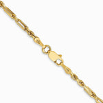 14K Yellow Gold 2.5 mm Diamond-Cut Milano Rope Chain Necklace 16"-30" - Product Photo