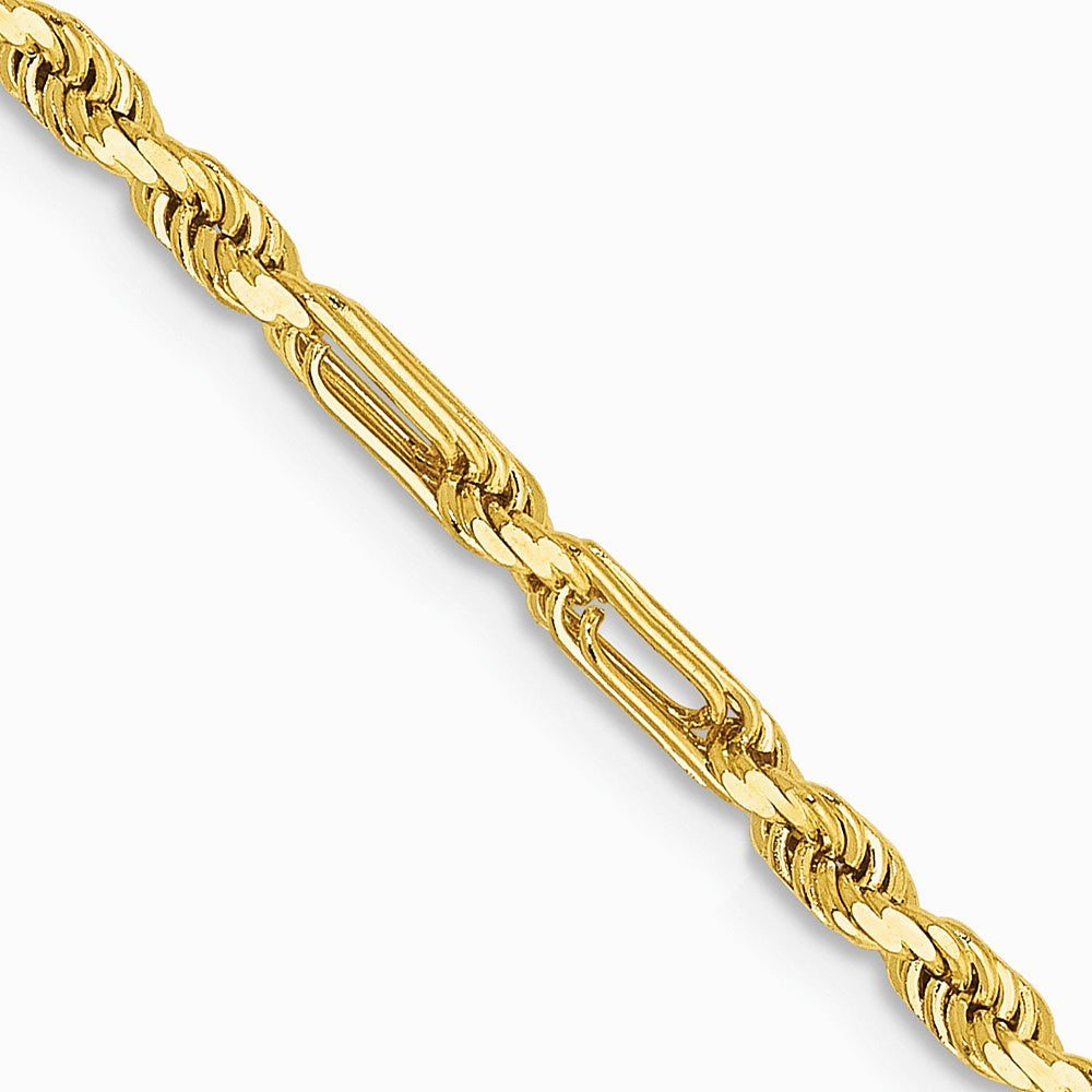 14K Yellow Gold 2.5 mm Diamond-Cut Milano Rope Chain Necklace 16"-30" - Product Photo