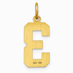 10K / 14K Yellow Gold 10ky Casted Medium Diamond-cut Number 3 Charm - Product Photo