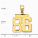 10K / 14K Yellow Gold Medium Polished Number 86 Charm - Product Photo