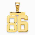 10K / 14K Yellow Gold Medium Polished Number 86 Charm - Product Photo