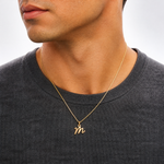 14KY Upper case Letter M Initial Charm - Model Shot
