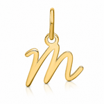14KY Upper case Letter M Initial Charm - Lifestyle View