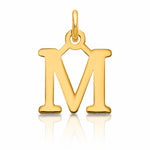 14ky Cutout Letter M Initial Pendant - Lifestyle View