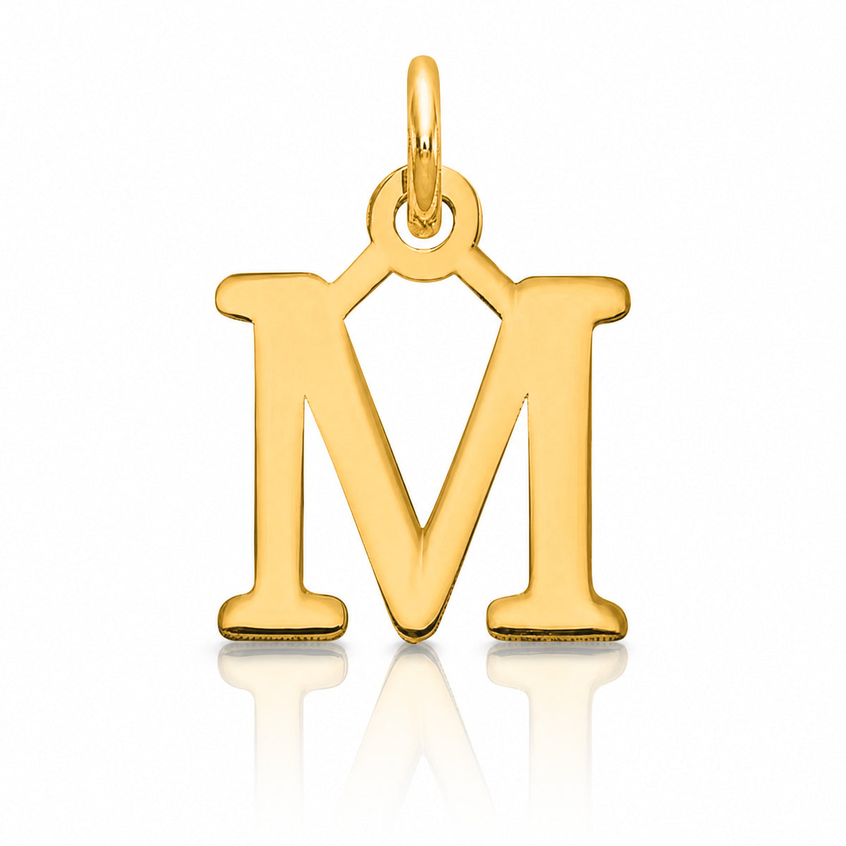 14ky Cutout Letter M Initial Pendant - Lifestyle View