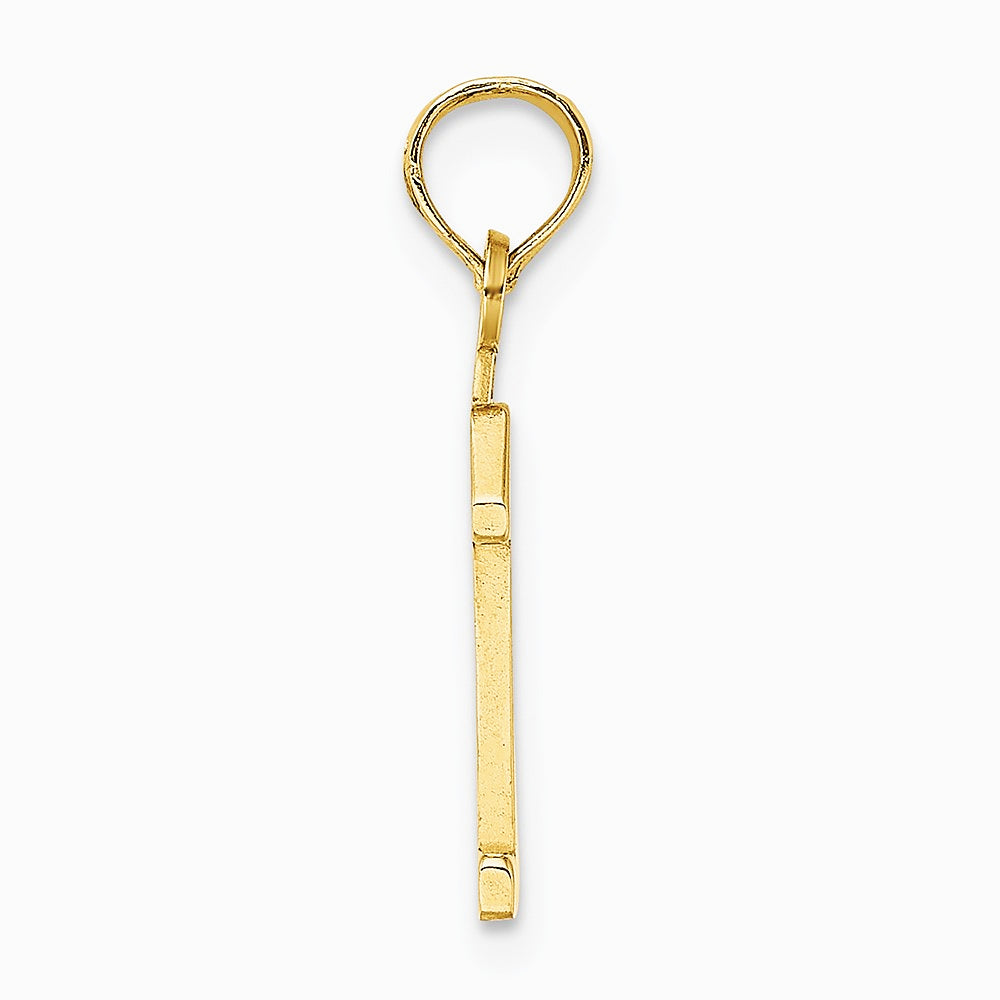 10K / 14K Yellow Gold Number 1 Block Charm - Product Photo