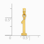 10K / 14K Yellow Gold Number 1 Block Charm - Product Photo