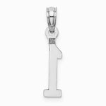 14K White Gold 14kw Polished Number 1 Pendant - Product Photo