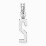 14K White Gold 14kw Polished Number 2 Pendant - Product Photo