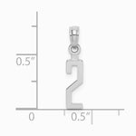 14K White Gold 14kw Polished Number 2 Pendant - Product Photo