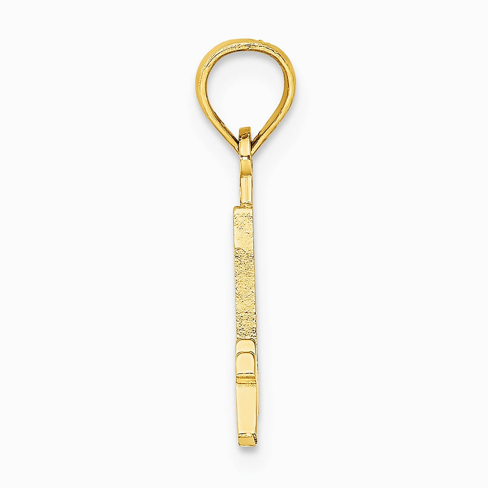 10K / 14K Yellow Gold Number 4 Block Charm - Product Photo