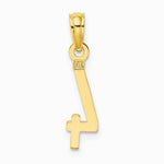 10K / 14K Yellow Gold Number 4 Block Charm - Product Photo