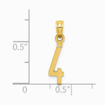 10K / 14K Yellow Gold Number 4 Block Charm - Product Photo