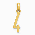 10K / 14K Yellow Gold Number 4 Block Charm - Product Photo