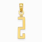 10K / 14K Yellow Gold Number 5 Block Charm - Product Photo