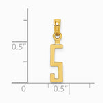 10K / 14K Yellow Gold Number 5 Block Charm - Product Photo
