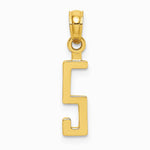 10K / 14K Yellow Gold Number 5 Block Charm - Product Photo