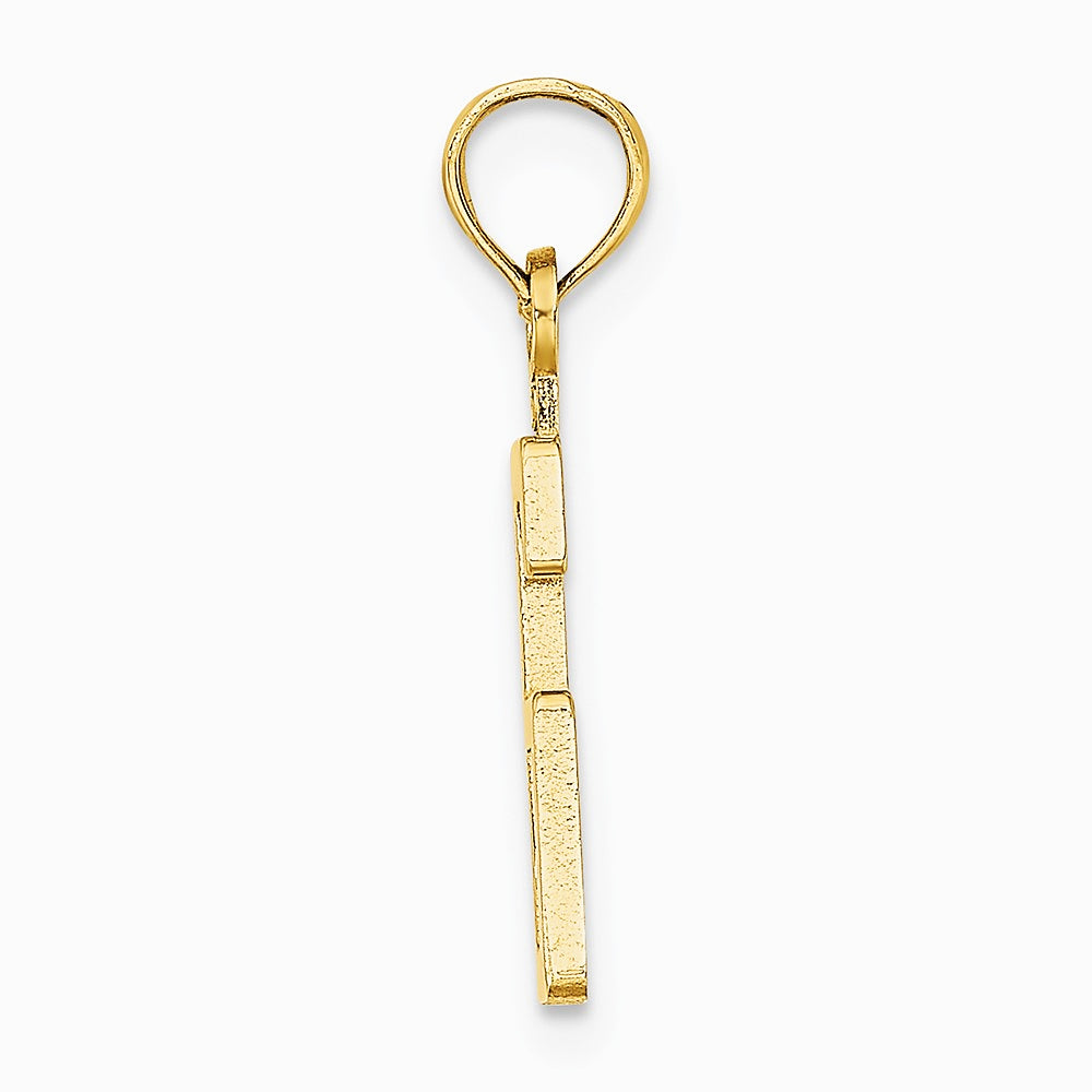 10K / 14K Yellow Gold Number 6 Block Charm - Product Photo