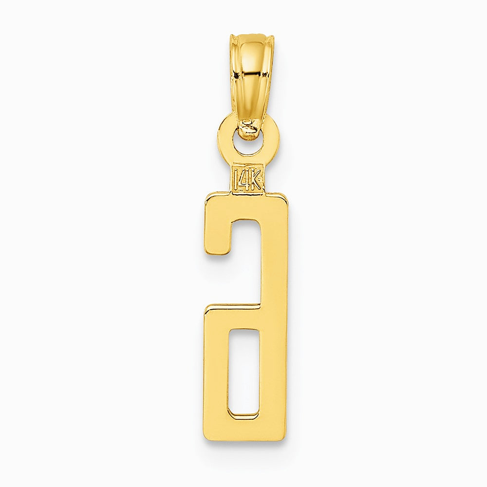 10K / 14K Yellow Gold Number 6 Block Charm - Product Photo