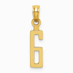 10K / 14K Yellow Gold Number 6 Block Charm - Product Photo