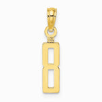 10K / 14K Yellow Gold Number 8 Block Charm - Product Photo