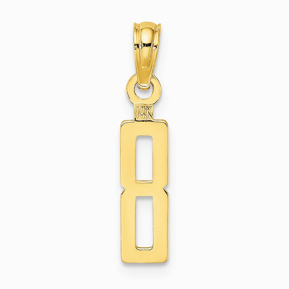 10K / 14K Yellow Gold Number 8 Block Charm - Product Photo