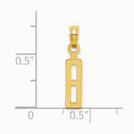 10K / 14K Yellow Gold Number 8 Block Charm - Product Photo