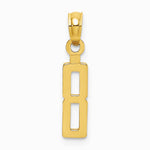 10K / 14K Yellow Gold Number 8 Block Charm - Product Photo