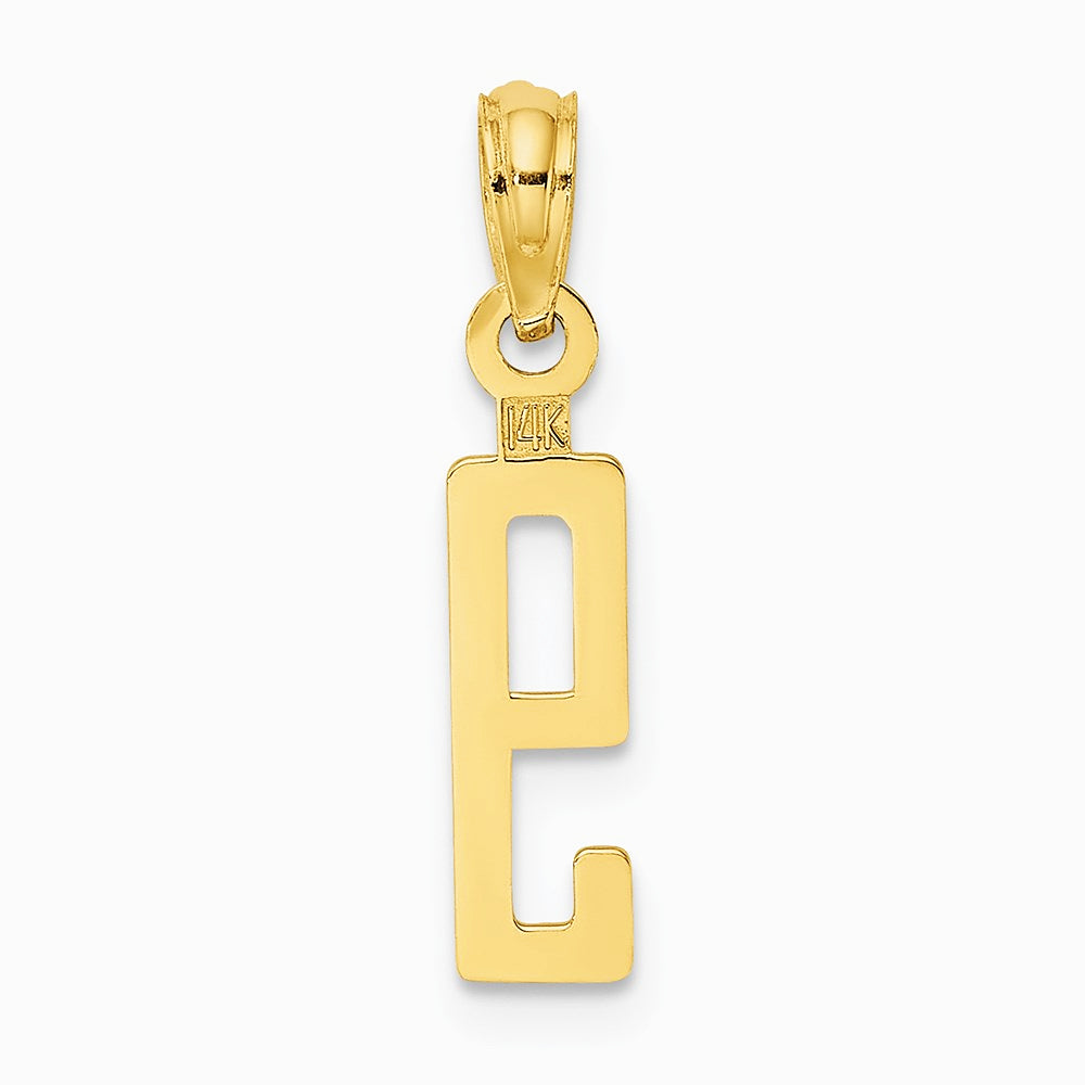 10K / 14K Yellow Gold Number 9 Block Charm - Product Photo