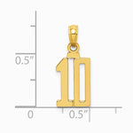 10K / 14K Yellow Gold Number 10 Pendant - Product Photo