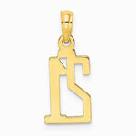 10K / 14K Yellow Gold Number 21 Pendant - Product Photo