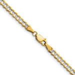 14k 3.7mm Lightweight PavÃ© Flat Cuban Chain - Product Photo