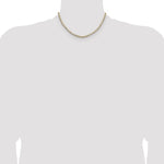 14k 3.7mm Lightweight PavÃ© Flat Cuban Chain - Product Photo