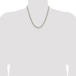 14k 3.7mm Lightweight PavÃ© Flat Cuban Chain - Product Photo