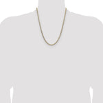 14k 3.7mm Lightweight PavÃ© Flat Cuban Chain - Product Photo