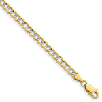 14k 3.7mm Lightweight PavÃ© Flat Cuban Chain - Product Photo