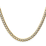 14k 4.7mm Lightweight PavÃ© Flat Cuban Chain - Product Photo