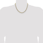 14k 4.7mm Lightweight PavÃ© Flat Cuban Chain - Product Photo