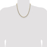 14k 4.7mm Lightweight PavÃ© Flat Cuban Chain - Product Photo