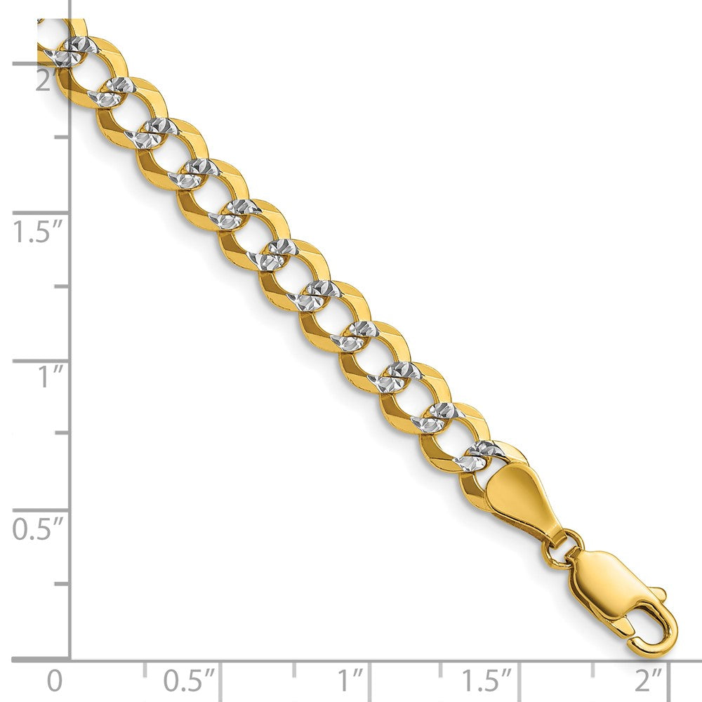 14k 5.9mm Lightweight PavÃ© Flat Cuban Chain - Product Photo